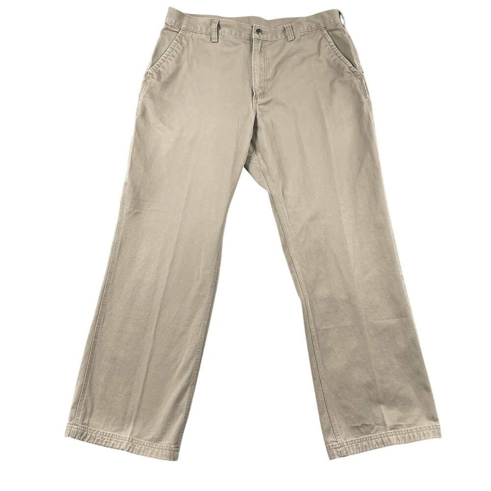 Duluth Trading Co Carpenter Pants Mens 40x34 Twill Relaxed Fit Khaki